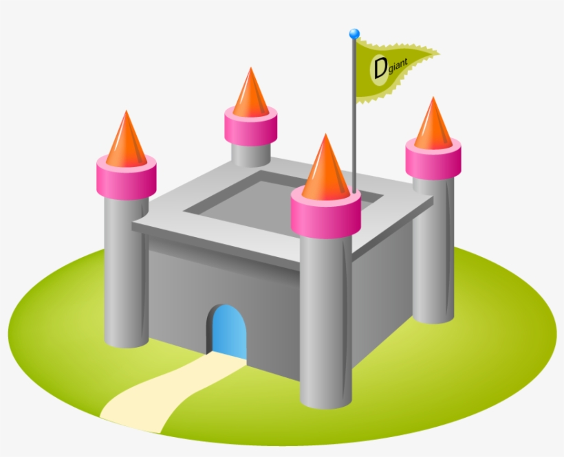 Cartoon Illustration Of A Fairytale Fortified Castle - 图标, transparent png #1006904
