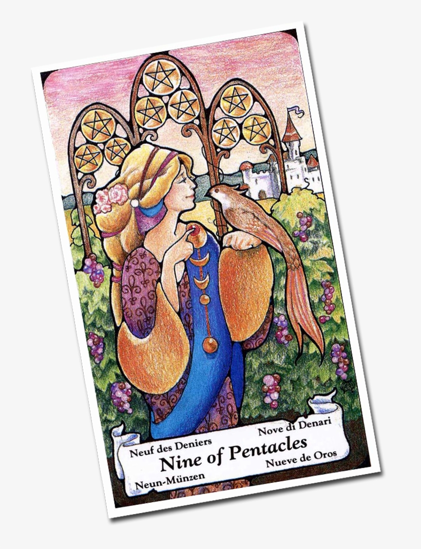 Nine Of Pentacles - Pentacle, transparent png #1007838
