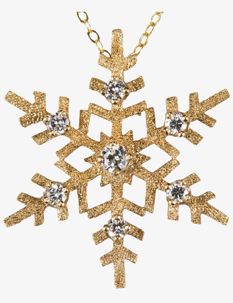 Art Deco Snowflake Diamond Necklace - Gold Snowflake Transparent Background, transparent png #1008589