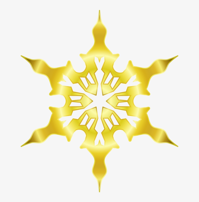 Snowflake 8 Gold By Arvin61r58 Gold Colored Snowflake - Yellow Snowflake Png, transparent png #1008633