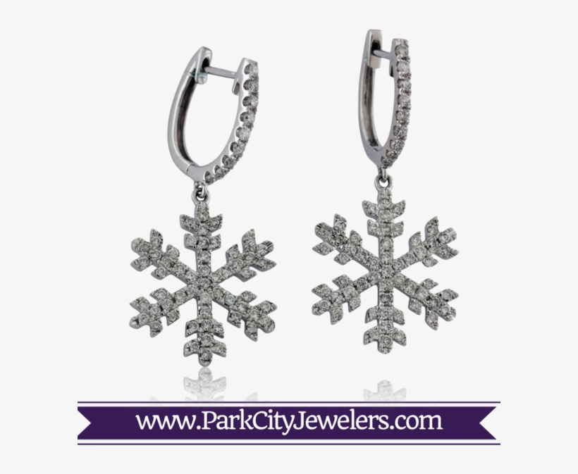 Pave Diamond Snowflake Dangle Earrings, transparent png #1008979