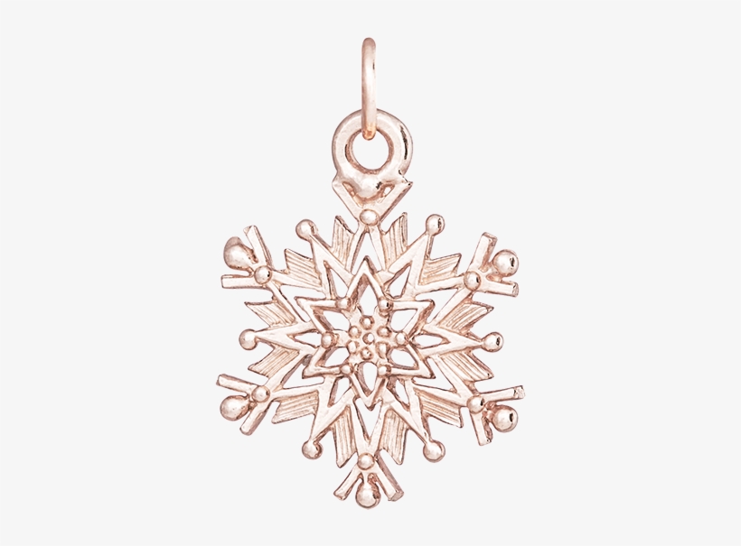 The Helen Ficalora Solid Yellow Gold Snowflake Charm - Large Snowflake Charm, transparent png #1009061