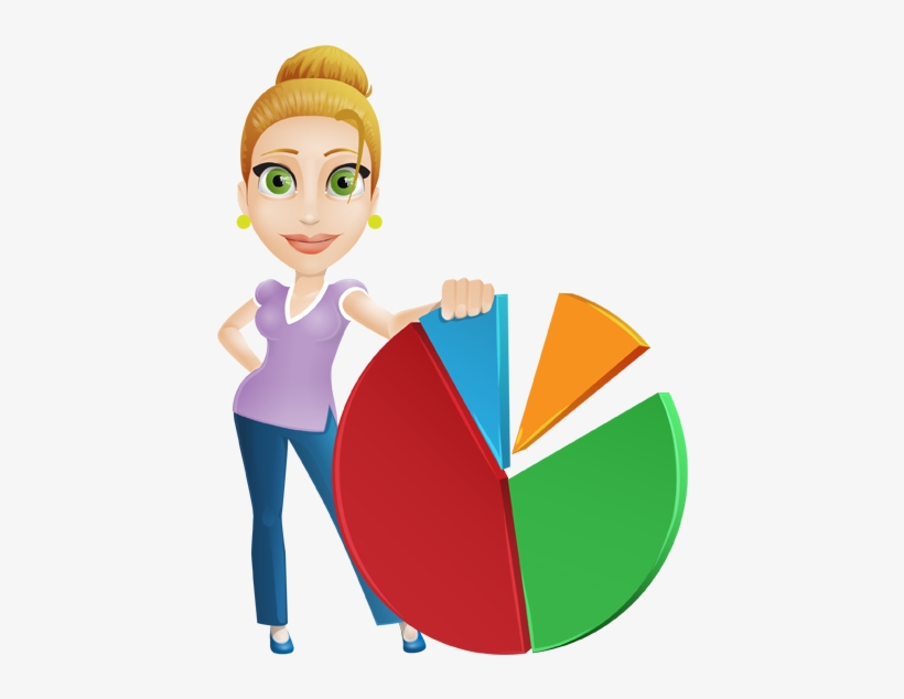 Image For Free Lady Behind Pie Chart Vector Character - Pie Chart, transparent png #1009108