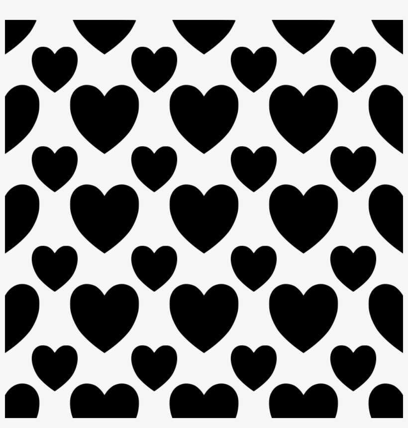 Download Png - Simple Black Love Pattern Background In White, transparent png #1009488