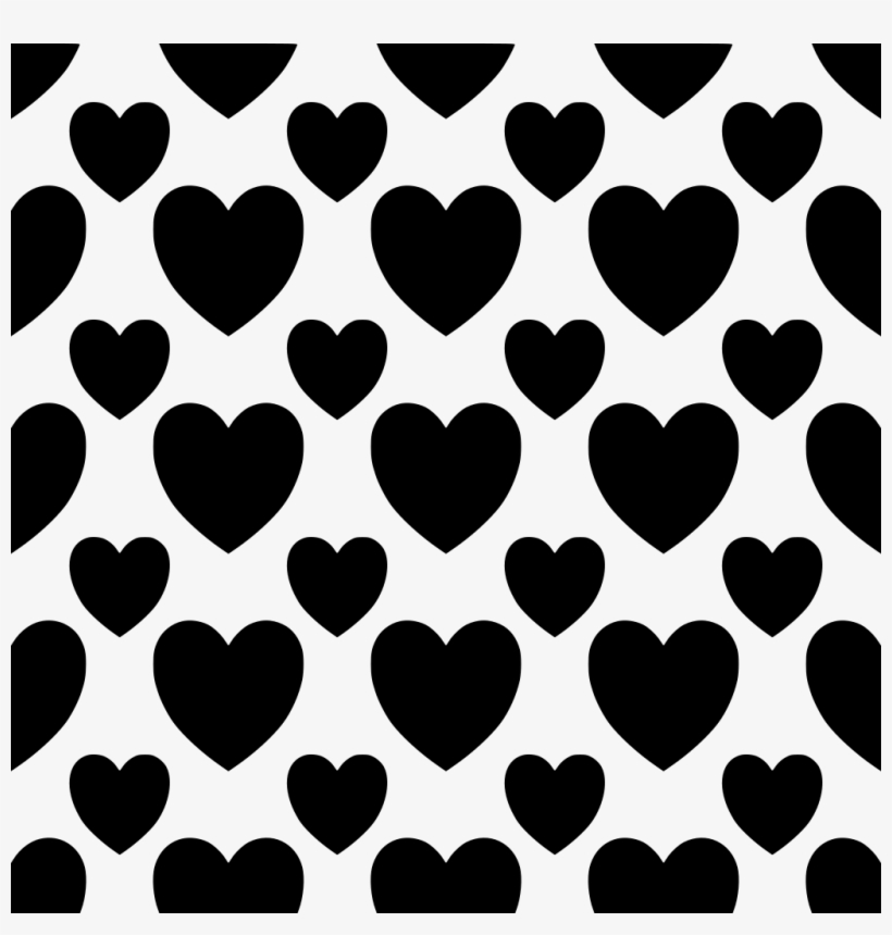 Download Png - Simple Black Love Pattern Background In White, transparent png #1009488