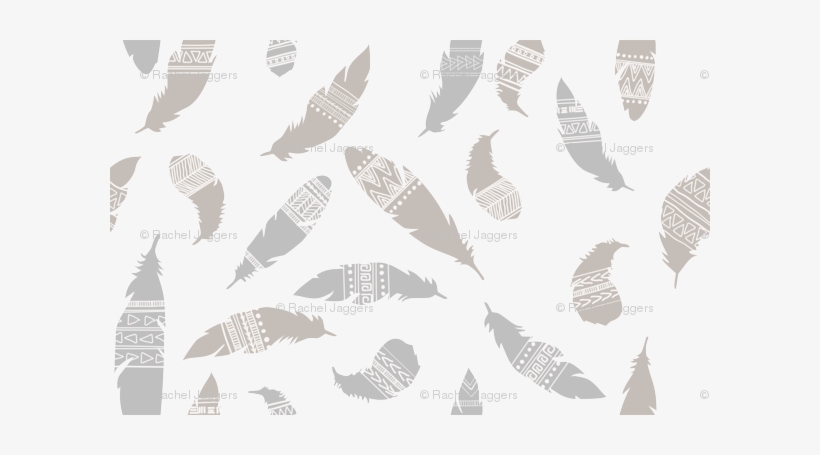 Tribal Feathers In Neutrals Gray And Beige Giftwrap - Hawk, transparent png #1009677