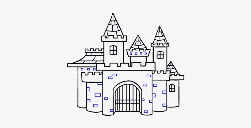 Drawing Detail Castle Vector Free Stock - Cartoon Castle Drawing, transparent png #1009720