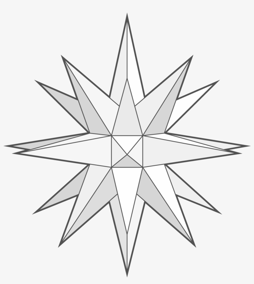 12 Point 3-d Paper Star - Twelve Point Star, transparent png #1009948