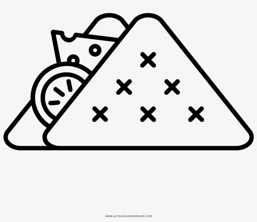 Grilled Cheesewich Coloring Page Pieces Sub Free Printable - Triangle, transparent png #10051974