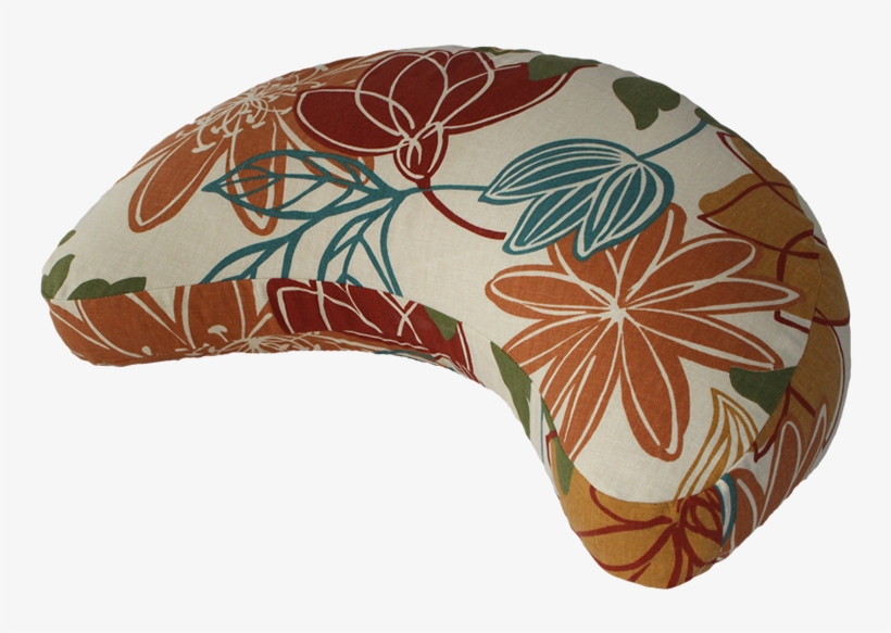 Crescent Zafu Meditation Cushion By Still Sitting - Floral Design, transparent png #10054444