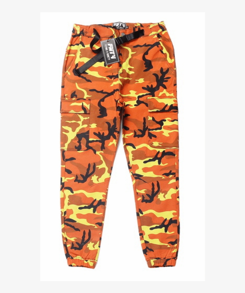 Mens Orange Camo Pants, transparent png #10057809