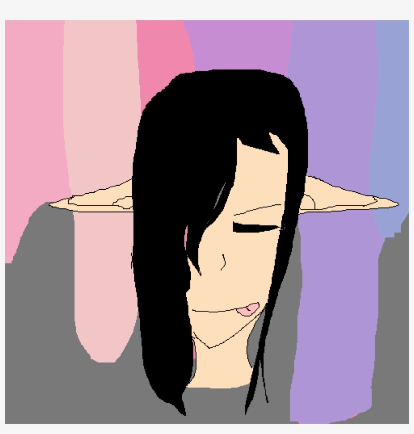 Pixilart I Cant Draw Elf Ears Bellyseely Png Black - Cartoon, transparent png #10062190