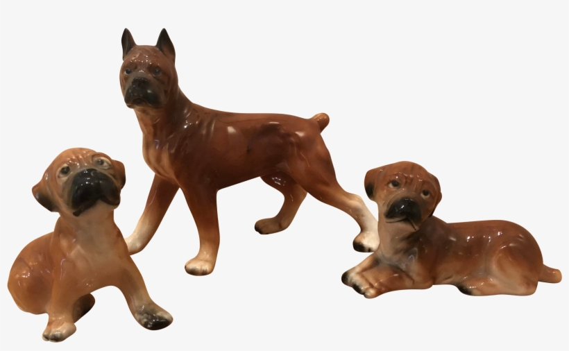 Vintage Boxer Dog Figurines - Boxer, transparent png #10062945