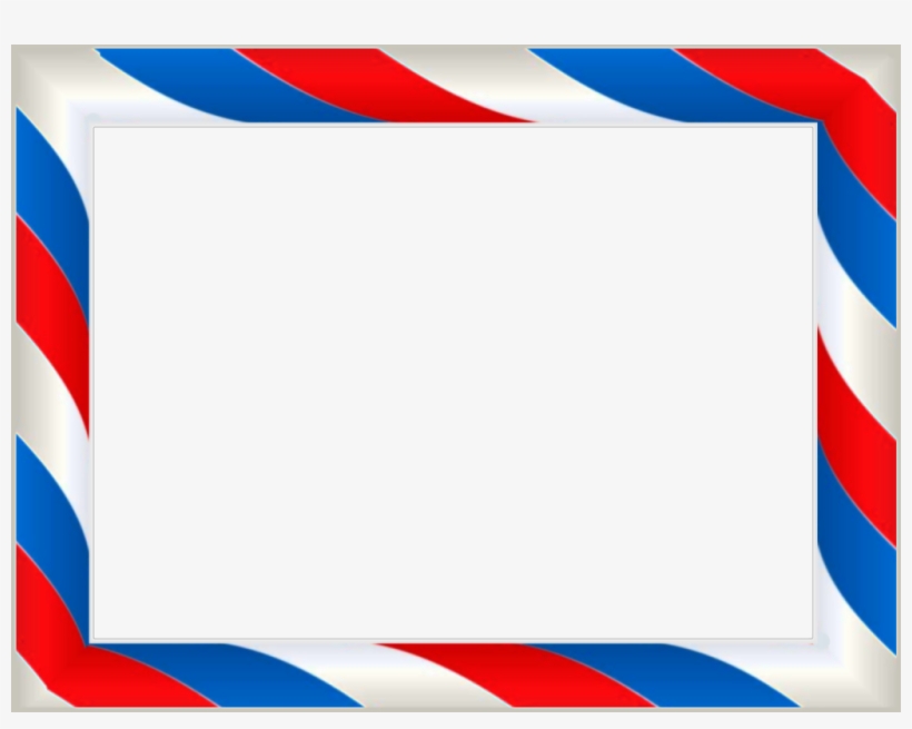 Red White Blue Barbershop Pole Frame Border Scrapbook - Barber Pole Border Png, transparent png #10069072