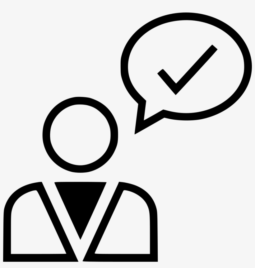 Check Mark Good Business Man Bubble User Comments - Icon, transparent png #10071262