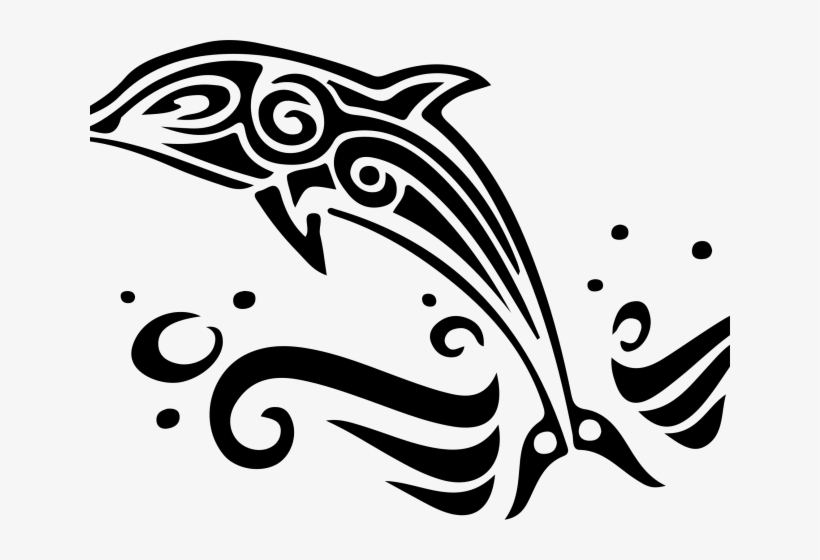 Dolphins Clipart Tribal - Dolphin Tribal, transparent png #10071401