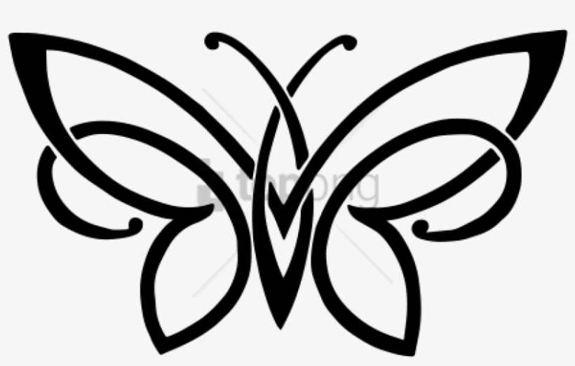 Free Png Simple Butterfly Tattoo Png Image With Transparent - Simple Tribal Butterfly Tattoos, transparent png #10071594