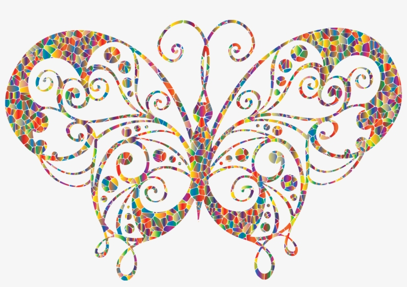 This Free Icons Png Design Of Polyprismatic Tiled Flourish - Schmetterling Silhouette, transparent png #10071739