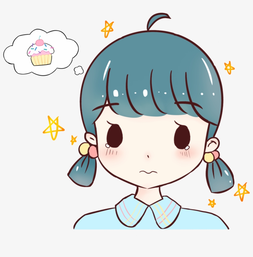 Hand Painted Original Girl Poor Png And Psd - Hình Avata Dễ Thương, transparent png #10071814