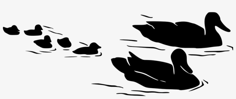 #ducks #silhouette #swimming #ducklings 🦆🐥 #freetoedit - Five Little Ducks Piano Sheet Music, transparent png #10071858