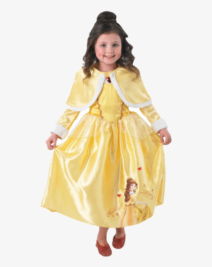 Child Disney Belle Costume With Cape - Belle Fancy Dress Kids, transparent png #10073454