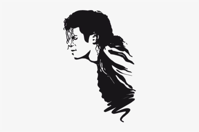 Michael Jackson Clipart Black And White - Black Michael Jackson Profile, transparent png #10073603