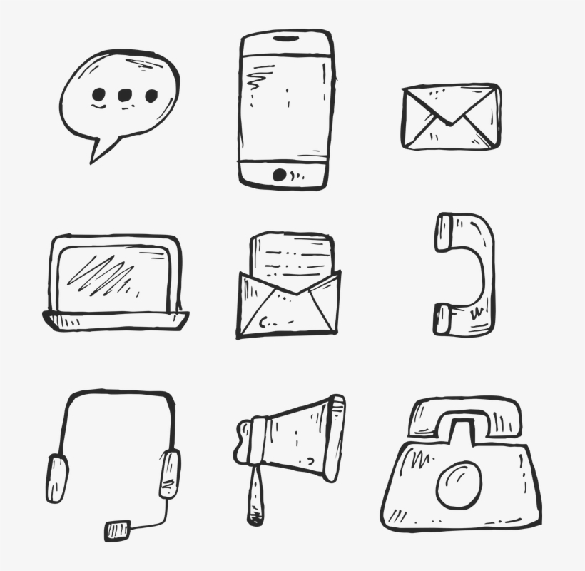 Icon Phone Hand Drawn Communication Sign Web - Sketch, transparent png #10074496