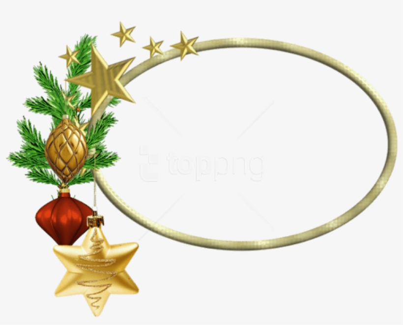 Free Png Oval Christmasframe With Stars Png Images - Christmas Oval Frame Png, transparent png #10077138