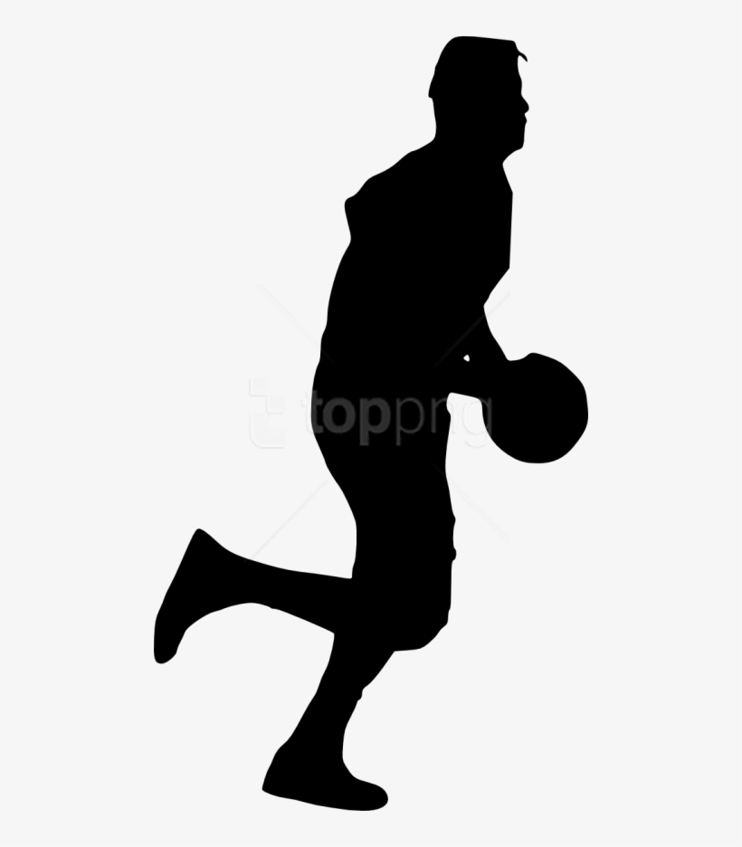 Basketball Player Silhouette Png - Silhouette Man Basketball Png, transparent png #10078347