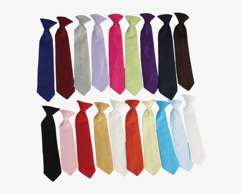 Poly Silk Solid Boys Clip-on Necktie In Assorted Colors - Silk, transparent png #10078517