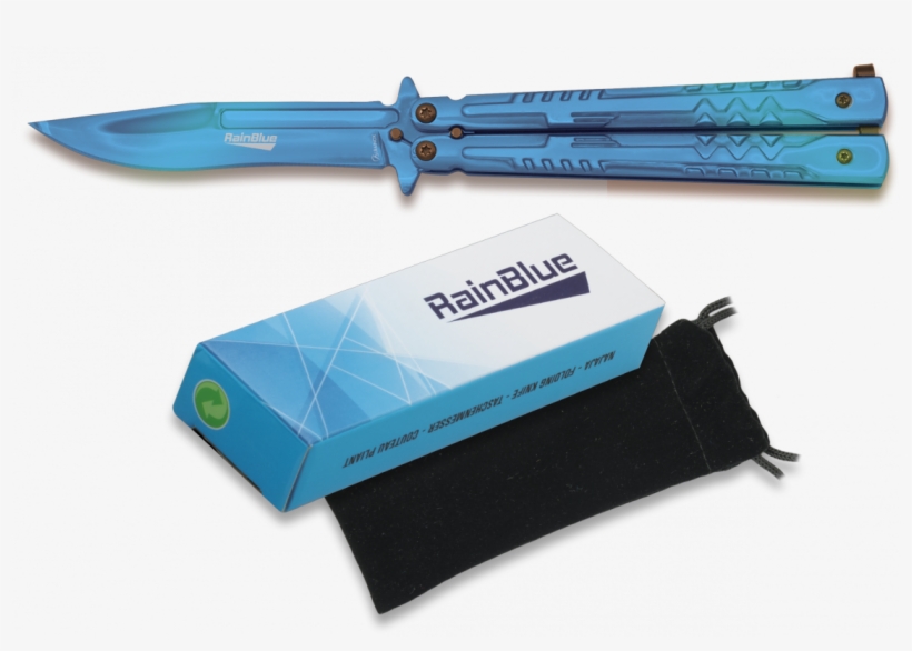 Pocket Knife Rainblue Butterfly 10 Cm - Butterfly Knife, transparent png #10078865