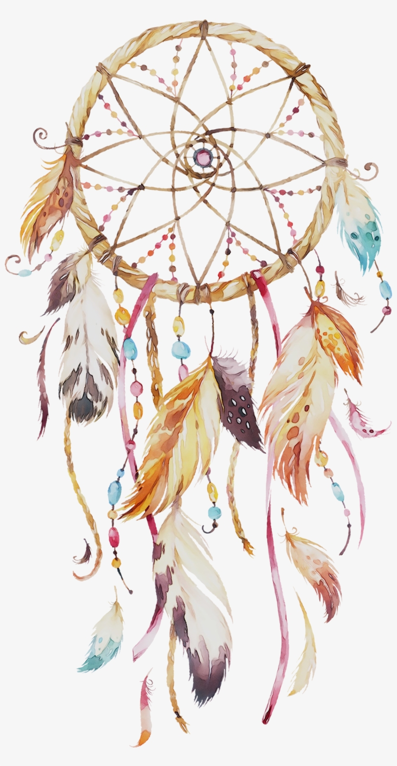 Dreamcatcher, Painting, Watercolor Painting, Feather, - Sweet Dreams Dream Catcher, transparent png #10079493
