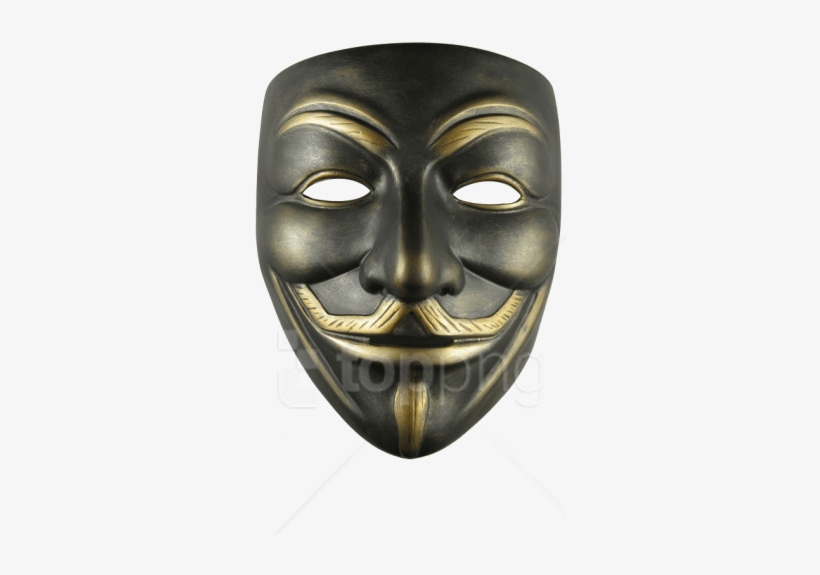 Free Png Download Anonymous Mask Png Images Background - Anonymous Gold Hacker Mask, transparent png #10080415