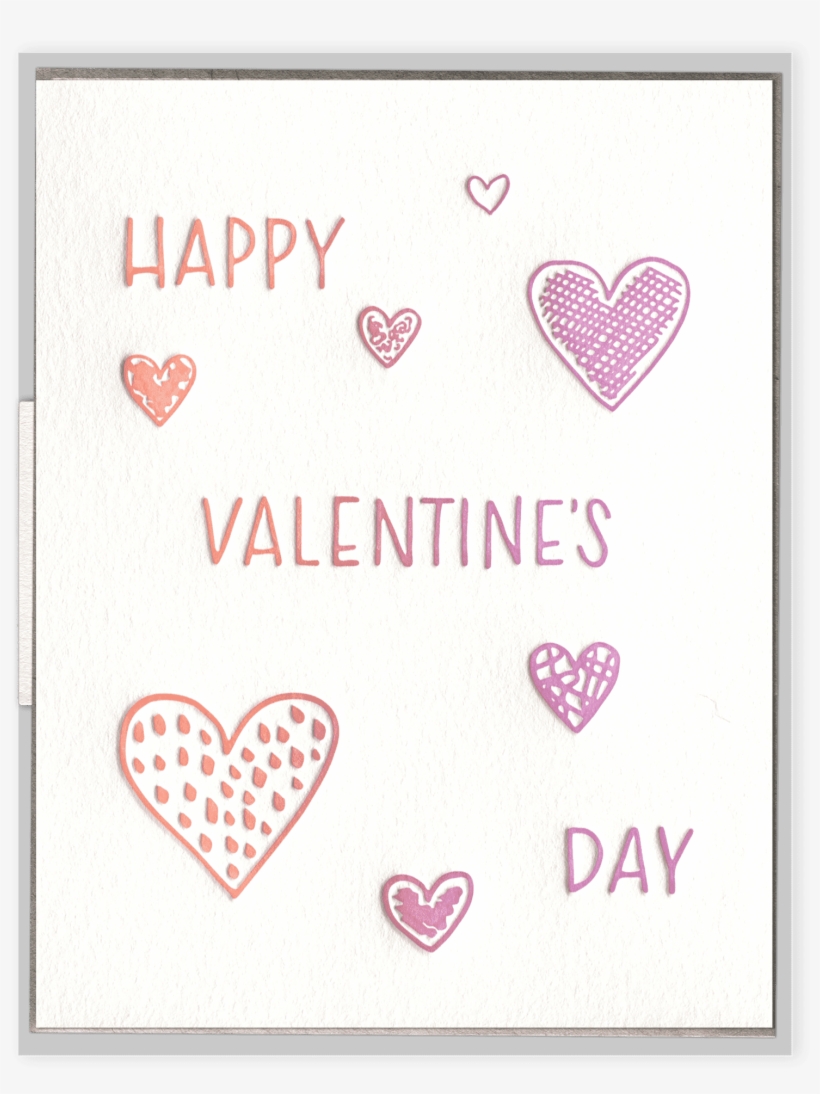 Valentine's Day Hearts Letterpress Greeting Card - Heart, transparent png #10081082