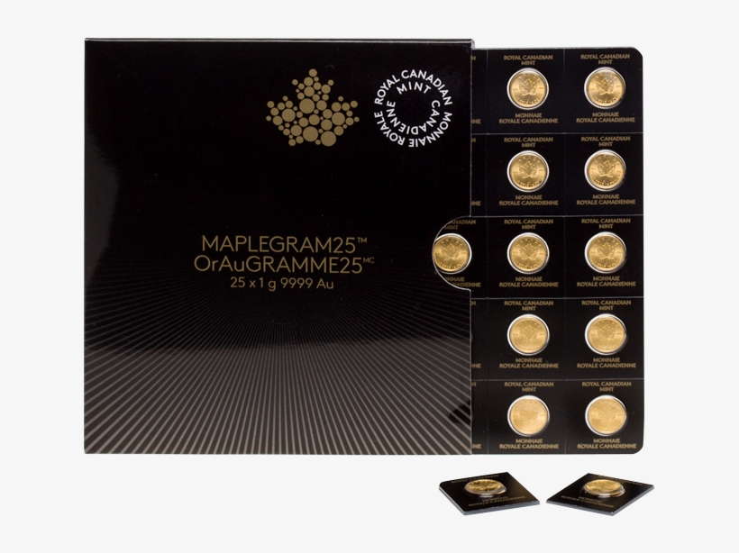 25x 1 Gram Gouden Maple Leaf Munten - Maplegram 2017, transparent png #10081768