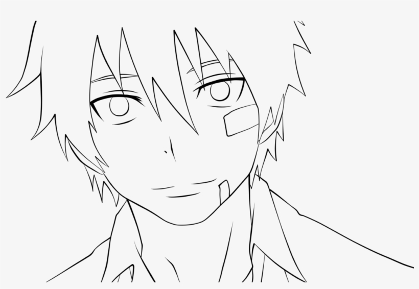 Blue Exorcist Rin Okumura Fanart Lineart Line Art Free Transparent Png Download Pngkey