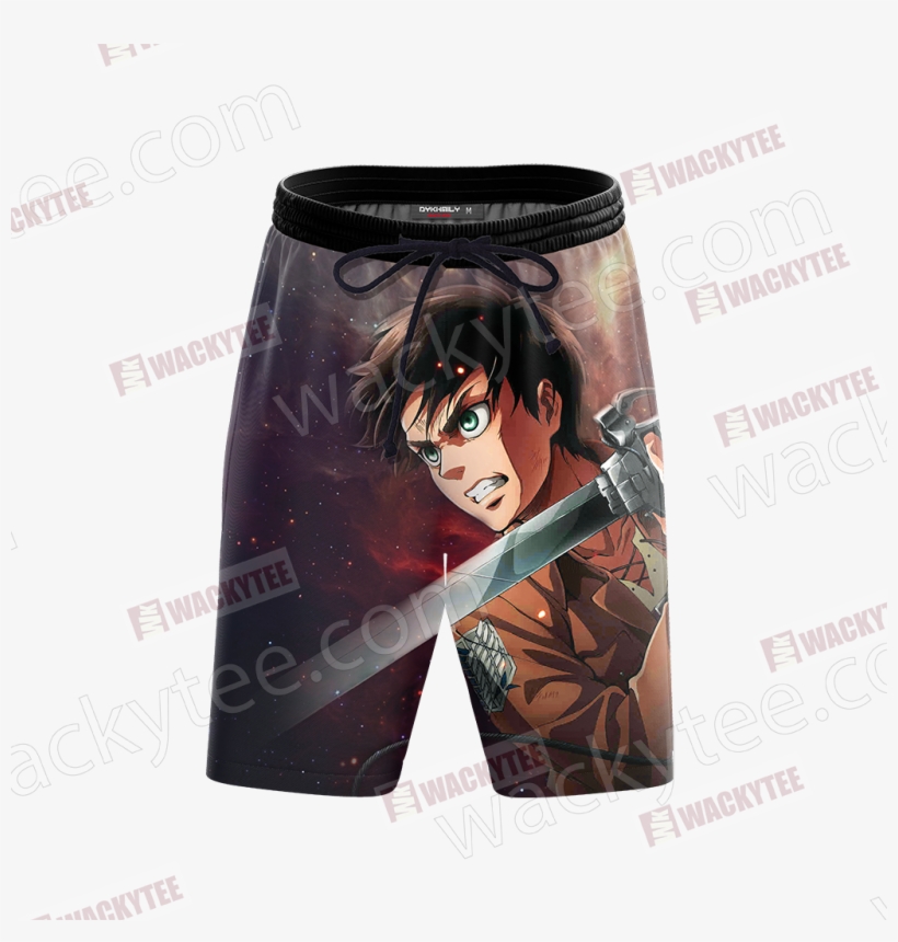 Attack On Titan Eren Jaeger 3d Beach Shorts Fullprinted - Board Short, transparent png #10083608