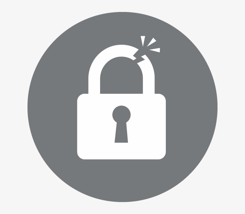 Identity Theft Icon With The Image Of Broken Lock In - Logout Button Transparent Png, transparent png #10087253