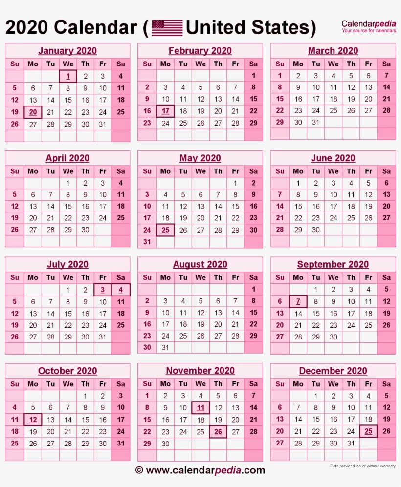 2020 Calendar Png Pic - 2019 Calendar With Government Holidays, transparent png #10087845