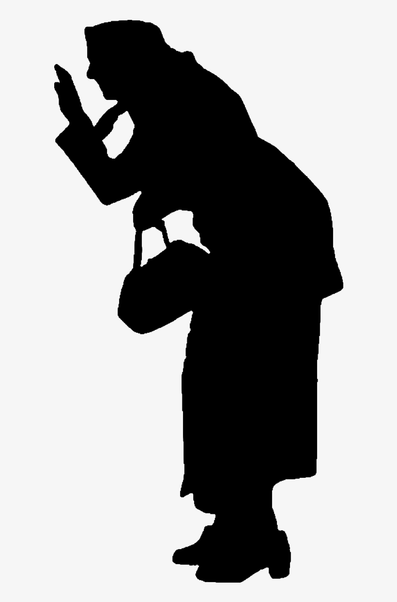 Silhouette, Woman, Old Age, Human Behavior Png Image - Elderly Woman Silhouette Png, transparent png #10088356