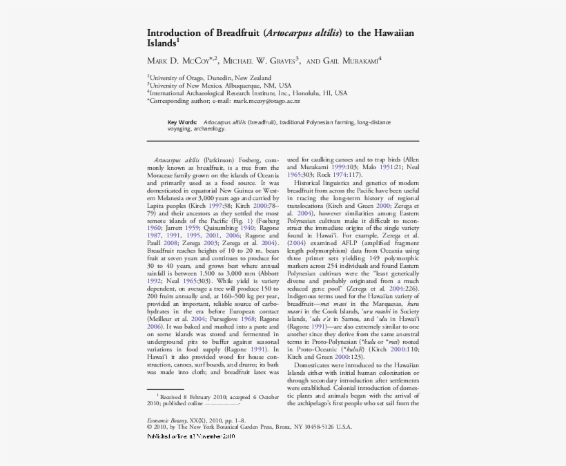 Introduction Of Breadfruit To The Hawaiian Islands - Vesicular Arbuscular Mycorrhiza, transparent png #10089911