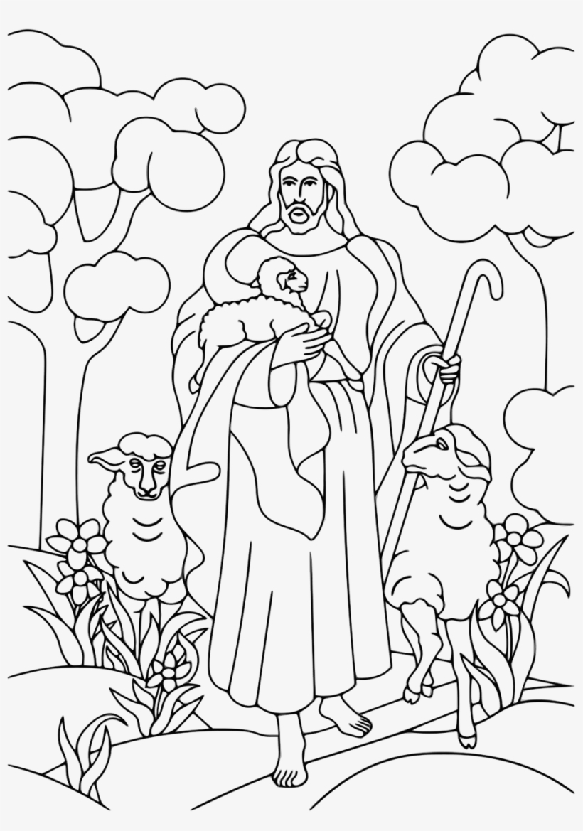 Jesus Christ Christianity Bible   Jesus The Shepherd Coloring ...