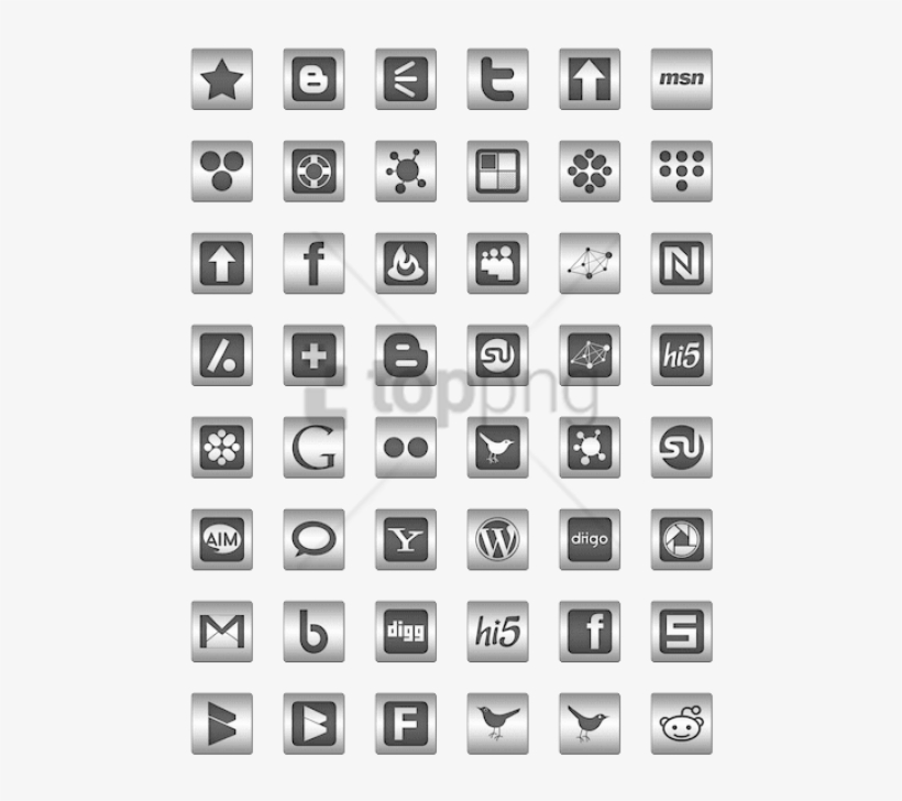 Free Png Black Inlay On Steel Social Media Icon Pack - Monochrome, transparent png #10090655