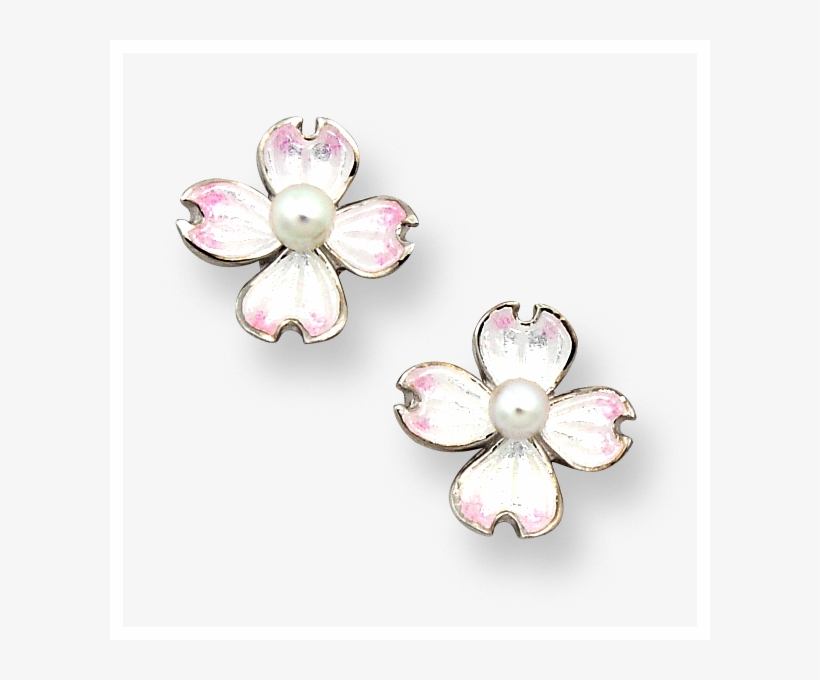 Enamel Pearl Dogwood Earrings Darrah Cooper, Inc - Artificial Flower, transparent png #10093905