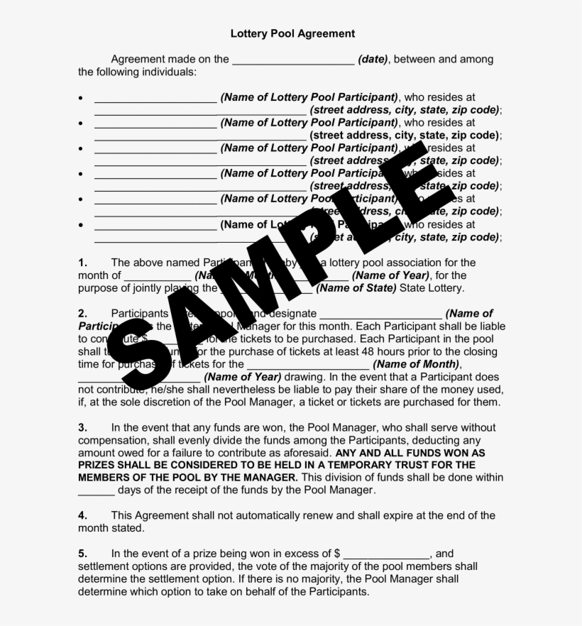 Office Lottery Pool Contract Template Editable Thank - Minutes Of Meeting Sample, transparent png #10093972