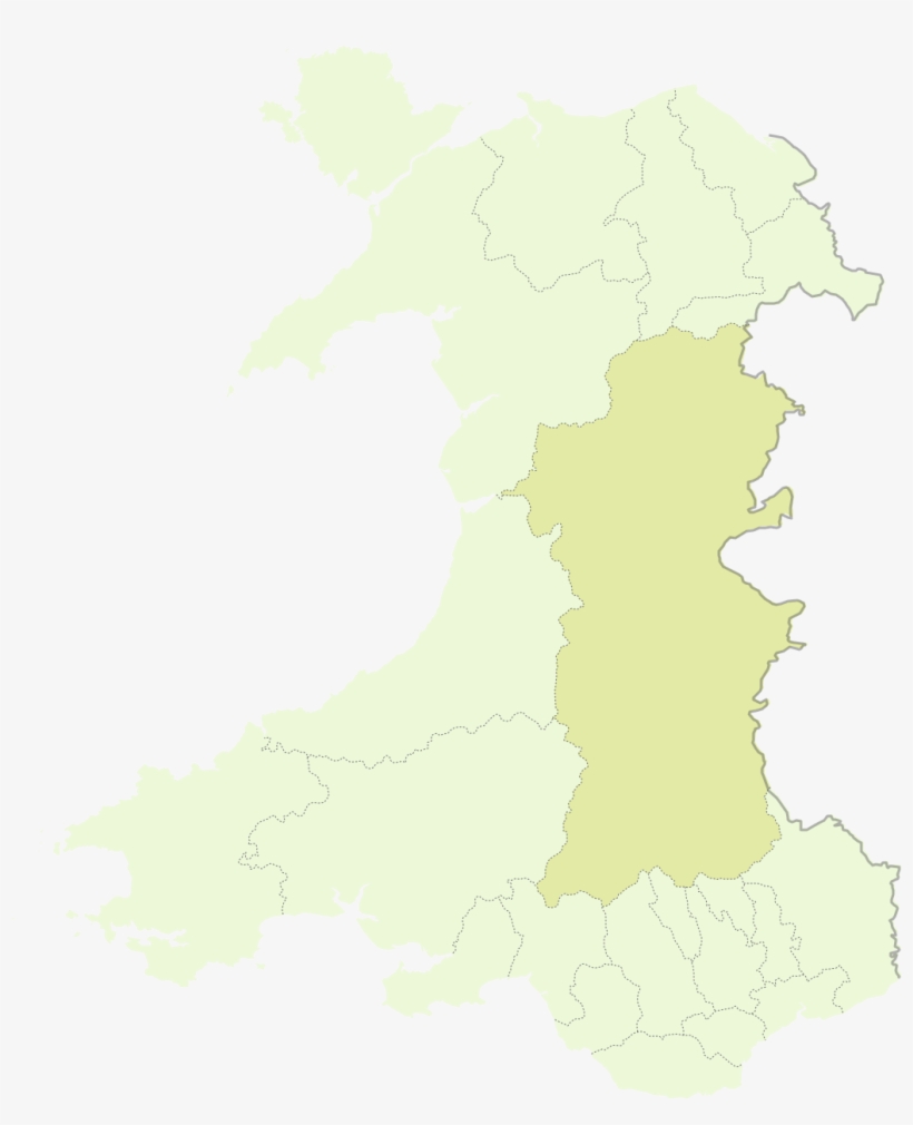 Wales Powys Ua Boundary Overlay - Map Of Wales, transparent png #10094508