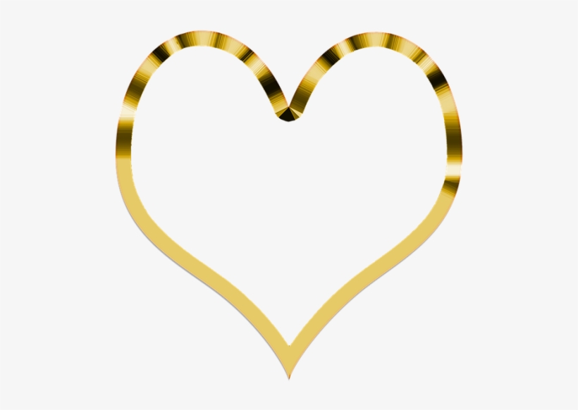 Moldura Coracacao Dourado Png - Gold Heart No Background, transparent png #10095071