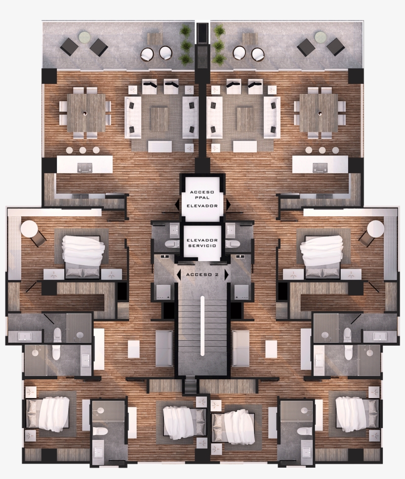 Indigo Resort Living Render Planta Completa - Floor Plan, transparent png #10095374