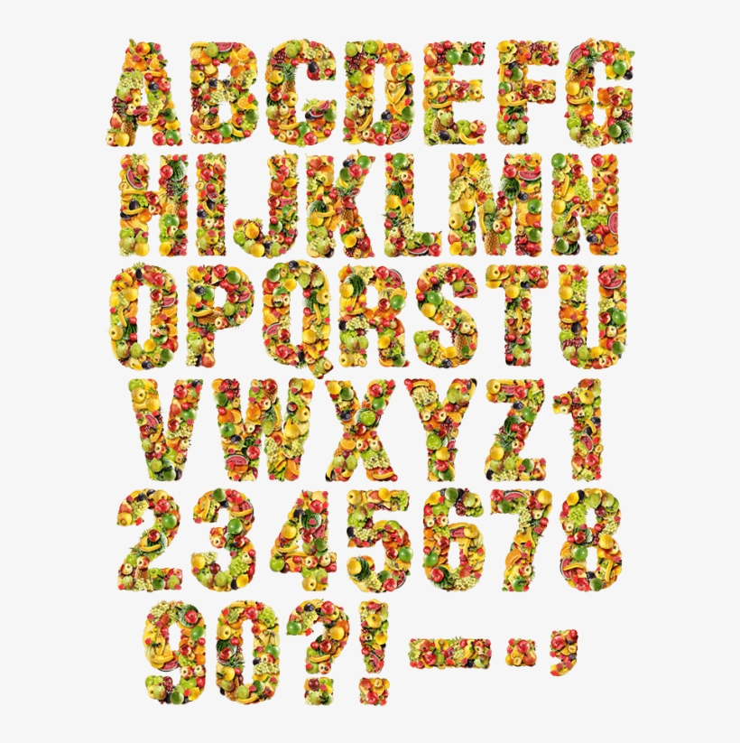 Welcome To Food Typography Paradise - Fruits Fonts, transparent png #10097220