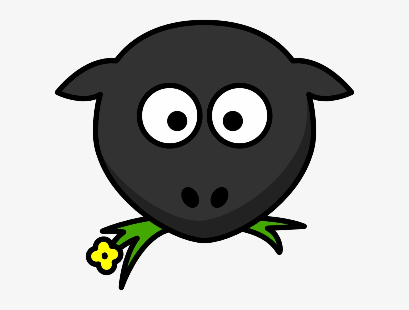 Goat Heads Clipart Black And White - Fat Cartoon Sheep, transparent png #10097618